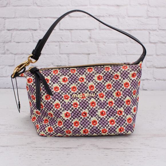 Miu Miu Spirit Tessuto Multicolor Nylon Mini Handbag Satchel Purse Handbag A4984 - Picture 1 of 12